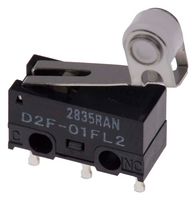 OMRON ELECTRONIC COMPONENTS D2F-01FL2-A 微动开关, 超微型, 合页辊杆, SPDT, PC引脚, 直角, 100 mA, 30 V