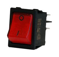 MULTICOMP PRO MP004423 翘板开关, 0 I 标记, DPST, 发光, 面板安装, 红色