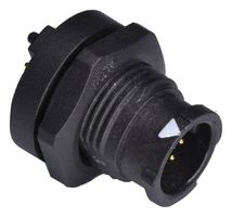 AMPHENOL LTW AU-06PMMP-QC8001 Circular Connector, Standard Circular Connector, Panel Mount Plug, 6 Contacts, PCB Pin, Push Lock