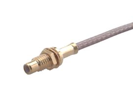 HUBER+SUHNER 24_SMC-50-2-110/111_NE 射频/同轴连接器, SMC同轴, 直型隔板安装插座, 压接, 50 ohm, Enviroflex 316, RG174/U, RG188A/U, RG316/U, 黄铜