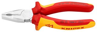 KNIPEX 01 06 160 钳子，组合，全长 160mm，切削刃，双色双组件手柄