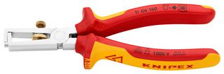 KNIPEX 11 06 160 Pliers, Stripper, 160mm Overall Length, Adjustable VDE Wire, Two Colour Dual Component Handles