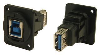 CLIFF ELECTRONIC COMPONENTS CP30206NX USB Adapter, USB Type B Receptacle, USB Type A Receptacle, USB 3.0, FT