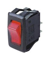 MULTICOMP PRO MP004579 翘板开关, SPST, 20 A, 125VAC, 红色, 面板安装, 开-关, 快速连接, 13.8 mm x 28 mm