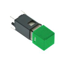 NIDEC COMPONENTS CFPB-1CC-5G9 按钮开关, CFPB Series, SPST, 关-(开), 正方形, 绿色