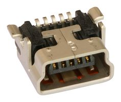 MOLEX 51387-0530 USB Connector, Mini USB Type B, USB 2.0, Receptacle, 5 Ways, Surface Mount, Right Angle