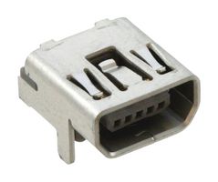 MOLEX 56579-0519 连接器, USB, 小型USB AB, USB 2.0, 插座, 5 路, 通孔安装, 直角型