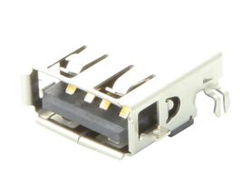 MOLEX 48258-0002 USB Connector, Sink Reverse, USB Type A, USB 2.0, Receptacle, 4 Ways, Through Hole Mount