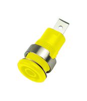 MULTICOMP PRO MP770562 香蕉测试连接器, 4mm, 插座, 面板安装, 32 A, 1 kV, 镀镍触芯, 黄色