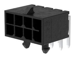 MOLEX 212528-0800 Pin Header, Wire-to-Board, 3 mm, 2 Rows, 8 Contacts, Through Hole Right Angle