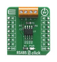 MIKROELEKTRONIKA MIKROE-4156 Click Board, RS485 5 Click, RS485, MAX485, GPIO, UART, mikroBUS, 5 V, 28.6 mm x 25.4 mm