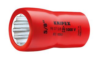 KNIPEX 98 37 5/16" 套筒, 12点, 5/16英寸, 3/8英寸轴杆, 铬钒钢