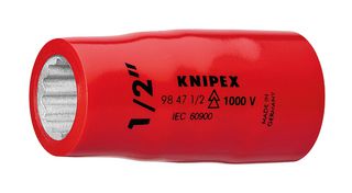 KNIPEX 98 47 1/2" 套筒, 12点, 1/2英寸, 1/2英寸轴杆, 铬钒钢
