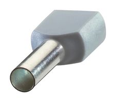 ABB 7TAI029790R0048 Wire Ferrule, Twin Wire, 12 AWG, 4 mm², 12 mm, Grey, Sta-Kon