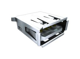 SAMTEC USB-A-D-F-B-TH 连接器, USB, USB A, USB 2.0, 插座, 8 路, 通孔安装, 直角型