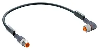 BELDEN 43776. Sensor Cable, M12 Plug, 90° M12 Receptacle, 4 Positions, 2 m, 6.6 ft