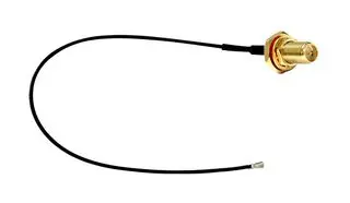 MULTICOMP PRO MP005946 射频同轴电缆组件,1.37mm,IP67 RP SMA B/H插座R/A MHF4插头,100mm