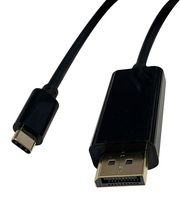 VIDEK 2496CMD-2 音频/视频电缆组件, USB 3.1 C型插头, 显示端口插头, 6.6 ft, 2 m, 黑色