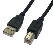 VIDEK 2585NL-1BK USB Cable, Type A Plug to Type B Plug, 1 m, 3.3 ft, USB 2.0, Black