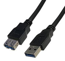 VIDEK 2490A-3 USB Cable, Type A Plug to Type A Receptacle, 3 m, 9.8 ft, USB 3.0
