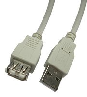 VIDEK 2490-1 USB Cable, Type A Plug to Type A Receptacle, 1 m, 3.3 ft, USB 2.0, Beige