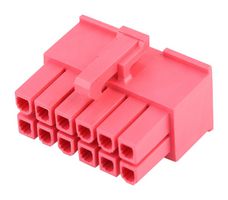 MOLEX 46992-0620 Connector Housing, Red, Mini-Fit Versa Color 46992 Series, Receptacle, 6 Ways, 4.2 mm