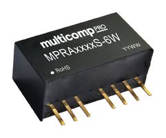 MULTICOMP PRO MPRA2415S-6W Isolated Through Hole DC/DC Converter, ITE, SIP, 4:1, 6 W, 2 Output, 15 V