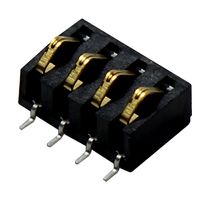 SAMTEC SIB-104-02-F-S 弹簧式连接器, 压式连接器, 2.54 mm, 1排, 4 触点, 表面安装, 磷青铜