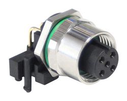 BULGIN LIMITED PXMBNI12RAF05APCM12 传感器连接器, PXM Series, M12, 母, 5路, PCB插座, 直角面板安装