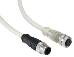 BULGIN LIMITED PXPPNP12FBF04AFI003PUR Sensor Cable, M12 Receptacle, M12 Plug, 4 Positions, 300 mm, 11.8 ", Buccaneer M12 Series