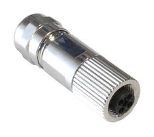BULGIN LIMITED PXMBNI12FBF04TSCPG7 传感器连接器, PXM Series, M12, 母, 4路, 焊接插座, 直形线缆安装