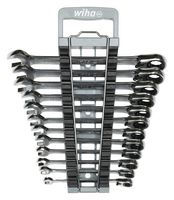 WIHA 44661 Spanner Set, Ring Ratchet Open-End, 13 Piece