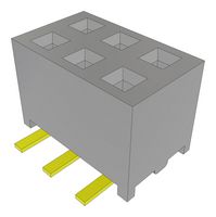 SAMTEC MMS-103-02-L-DV-TR PCB插座, 垂直, 板至板, 线至板, 2 mm, 2 排, 6 触点, 表面安装
