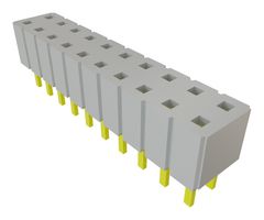 SAMTEC SLW-110-01-L-D PCB插座, 板至板, 2.54 mm, 2 排, 20 触点, 母插座触点, 通孔安装