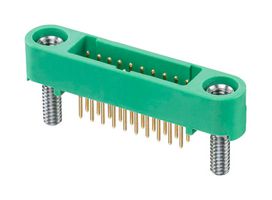 HARWIN G125-MV12005M2P 引脚针座, 黑色 / 绿色, 线至板, 1.25 mm, 2 排, 20 触点, 通孔直型, Gecko SL G125