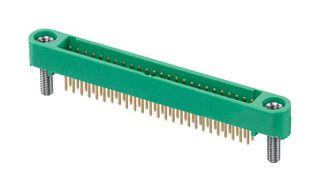 HARWIN G125-MV15005M2P 引脚针座, 黑色 / 绿色, 线至板, 1.25 mm, 2 排, 50 触点, 通孔直型, Gecko SL G125