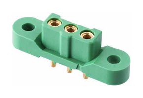 HARWIN M300-FV1034500 PCB Receptacle, Black / Green, Wire-to-Board, 3 mm, 1 Rows, 3 Contacts, Through Hole Mount, M300