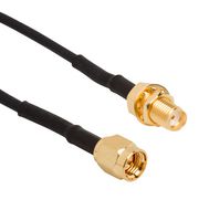 AMPHENOL RF 135110-02-12.00 射频/同轴电缆组件, 1 ft, 305 mm, RG174/U, SMA直型插头, SMA隔板安装插座, 50 ohm