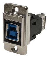 CLIFF ELECTRONIC COMPONENTS CP30706NM USB适配器, CSK孔, USB B 插座, USB A 插座, USB 3.0, Dual Entry Feed Through Series