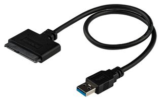STARTECH USB3S2SAT3CB 硬盘适配器，支持UASP的SATA转USB线缆，SATA III 6Gbps，USB 3.0，适用于2.5英寸SSD或HDD