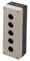 IDEC FB3W-512Z Control Station Enclosure, 5 Hole, Polycarbonate, IP65/NEMA 4X, Beige, 22 mm Cutout Dia, FB3W Series