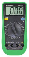 MULTICOMP PRO MP730652 手持数字万用表, AC/DC电流, AC/DC电压, 电容, 连续性, 二极管, 电阻, 温度, 3.5, 真有效值, 2000, 手动, 600 V