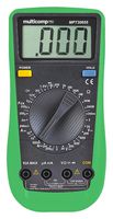 MULTICOMP PRO MP730655 手持数字万用表, AC/DC电流, AC/DC电压, 电池测试, 连续性, 二极管, 电阻, 3.5, 真有效值, 2000, 手动, 600 V
