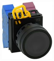 IDEC YW1B-M1B Switch Actuator, Plastic, Black, Idec Dia 22mm YW Series Pushbutton Switches, IP65, YW Series