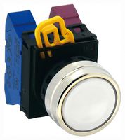 IDEC YW4B-A1W Switch Actuator, Metal, White, Idec Dia 22mm YW Series Pushbutton Switches, IP65, YW Series