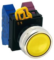 IDEC YW4B-M1Y Switch Actuator, Metal, Yellow, Idec Dia 22mm YW Series Pushbutton Switches, IP65, YW Series
