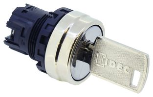 IDEC YW4K-21B Switch Actuator, Metal, 2 Pos, Idec Dia 22mm YW Series Key Selector Switches, IP65, YW Series