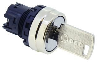 IDEC YW4K-33D Switch Actuator, Metal, 3 Pos, Idec Dia 22mm YW Series Key Selector Switches, IP65, YW Series