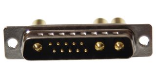 NORCOMP 680M13W3103L401 连接器, 组合式D-SUB, Power-D 680M Series, DB-13W3, 插头, 13 触点, 10信号, 3电源, 焊接杯