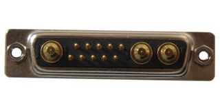 NORCOMP 681M13W3103L011 连接器, 组合式D-SUB, Power-D 681M Series, DB-13W3, 插头, 13 触点, 10信号, 3电源, 焊接